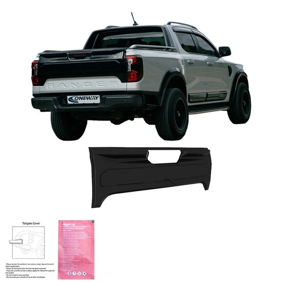  Oneway Achterklepcover passend voor Ford Ranger T9 2022- - Matzwart
