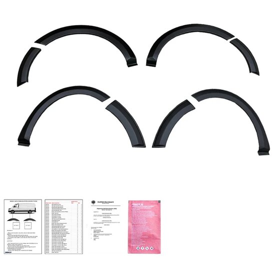 Oneway Set spatbordverbreders (Trims) passend voor Dacia Lodgy 1e Gen. 2012-2020 - Matzwart