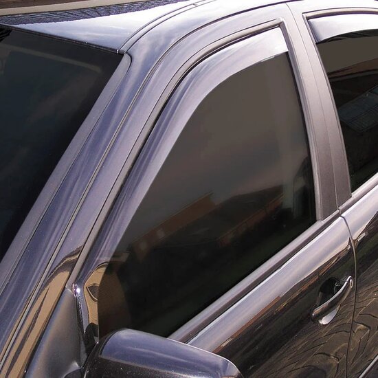 ClimAir Zijwindschermen Dark passend voor Toyota Landcruiser J7 2/5-deurs 2007- (met uitzetramen) voorzijde