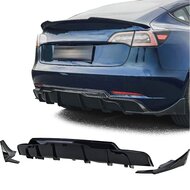 Glanzend zwarte performance diffuser passend voor Tesla Model 3 model 2017 - 2023