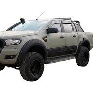 Oneway Set deurpanelen passend voor Ford Ranger T6/T7/T8 2012-2022 - Matzwart