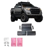 Oneway Set deurpanelen passend voor Ford Ranger T6/T7/T8 2012-2022 (Jumbo) - Matzwart