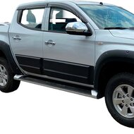 Oneway Set deurpanelen passend voor Mitsubishi L200 Triton 5/6 2015- - Matzwart