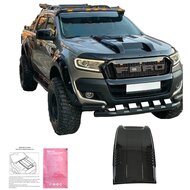 Oneway Motorkapluchtinlaat (Scoop) passend voor Ford Ranger T7/T8 2015-2022 - Glanzend zwart