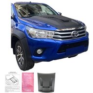 Oneway Motorkapluchtinlaat (Scoop) passend voor Toyota Hilux 8e Gen. 2015-2020 - Versie 2 - Matzwart