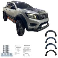 Oneway Set spatbordverbreders (Fender Flares) passend voor Nissan Navara NP300 (D23) 2017-2021 - Matzwart
