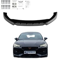 Oneway Voorspoilerlip passend voor Cupra Leon HB/ST 2020-2024 - Glanzend zwart