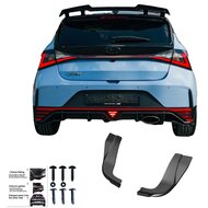 Oneway Achterbumperskirts (Hoeken) passend voor Hyundai I20 N MK3 2020- - Glanzend zwart