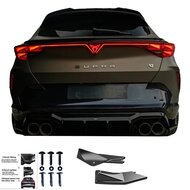 Oneway Achterbumperskirts (Hoeken) passend voor Cupra Formentor 2020-2024 &amp; Facelift 2024- - Versie 3 - Glanzend zwart