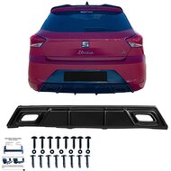 Oneway Achterbumperskirt (Diffuser) passend voor Seat Ibiza (6F) 2017- incl. FR - Glanzend zwart