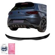 Oneway Dakspoiler (Cap) passend voor Seat Leon (5F) HB Cupra 2013-2020 - Glanzend zwart