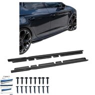 Oneway Set Sideskirts passend voor Seat Leon (5F) HB/ST 2013-2020 - Versie 2 - Glanzend zwart