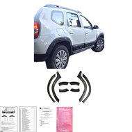 Oneway Set spatbordverbreders (Trims) passend voor Dacia Duster I 2010-2017 Off-Road - Matzwart