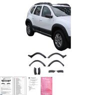 Oneway Set spatbordverbreders (Trims) passend voor Dacia Duster I 2010-2017 - Matzwart