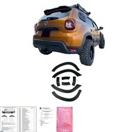 Oneway Set spatbordverbreders (Trims) passend voor Dacia Duster II 2018-2024 met Park Assist - Matzwart