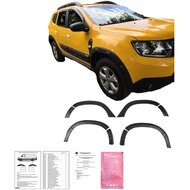Oneway Set spatbordverbreders (Trims) passend voor Dacia Duster II 2018-2024 met Park Assist (Offroad) - Matzwart
