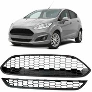Glanzend zwarte honingraat gril set passend voor Ford Fiesta 13-17