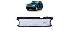 Glanzend zwarte grille met zilveren inleg passend voor Range Rover L322 model 2006 - 2009 autobiography