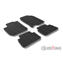 Gledring Rubbermatten passend voor Hyundai Kona 7/2017-12/2022 excl. Hybrid/EV (T profiel 4-delig + montageclips)