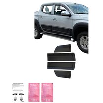 Oneway Set deurpanelen passend voor Mitsubishi L200 Triton 5/6 2015- - Matzwart