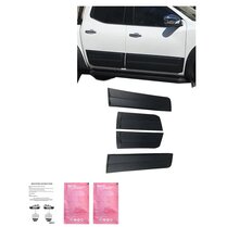 Oneway Set deurpanelen passend voor Nissan Navara NP300 (D23) 2014-2021 - Matzwart