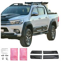Oneway Set deurpanelen passend voor Toyota Hilux 8e Gen. 2015- - Matzwart