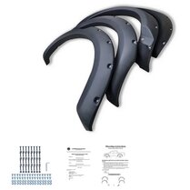 Oneway Set spatbordverbreders (Fender Flares) passend voor Ford Ranger T8 2019-2022 - Matzwart